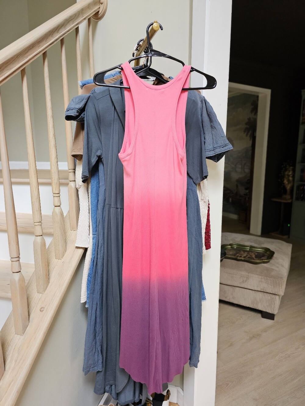 Young Fabulous & Broke Robbie Tie Dye Ribbed Tank Midi Dress Pink Purple Ombre - Picture 9 of 10